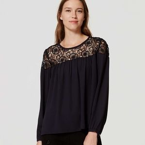 NWT Loft Navy Lace Blouse - Sz XSP
